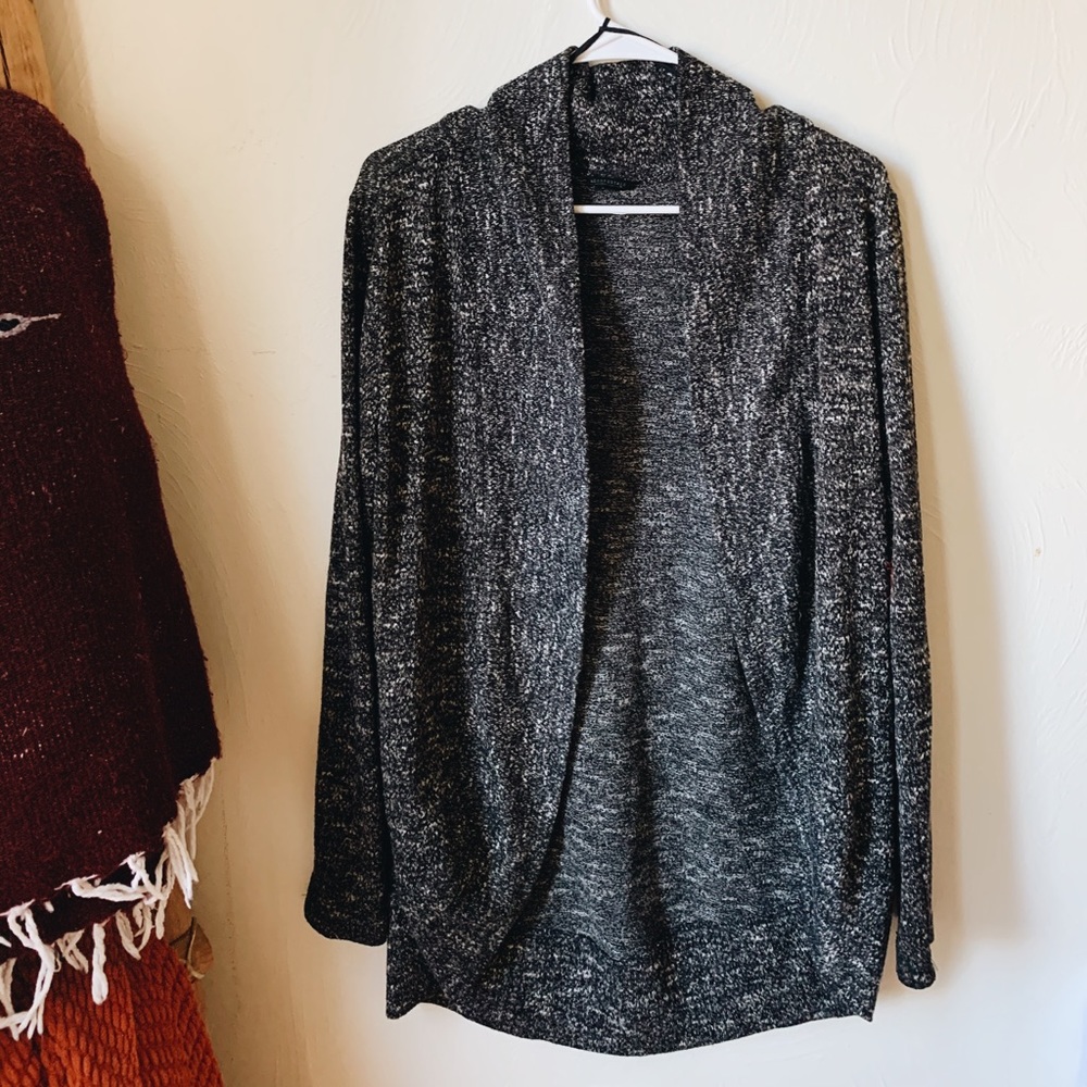 Cozy gray and white cardigan!